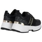 Girls Black & Gold Logo Trainers, 1, hi-res