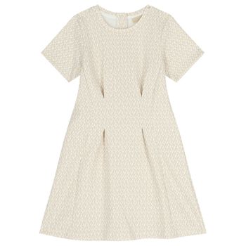 Girls Beige Logo Dress