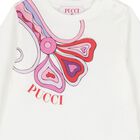 Younger Girls Ivory & Pink Orchidee T-Shirt, 1, hi-res
