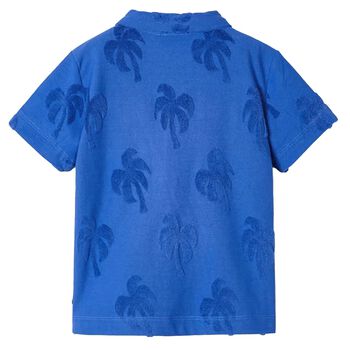 Boys Blue Palm Tree Polo Shirt
