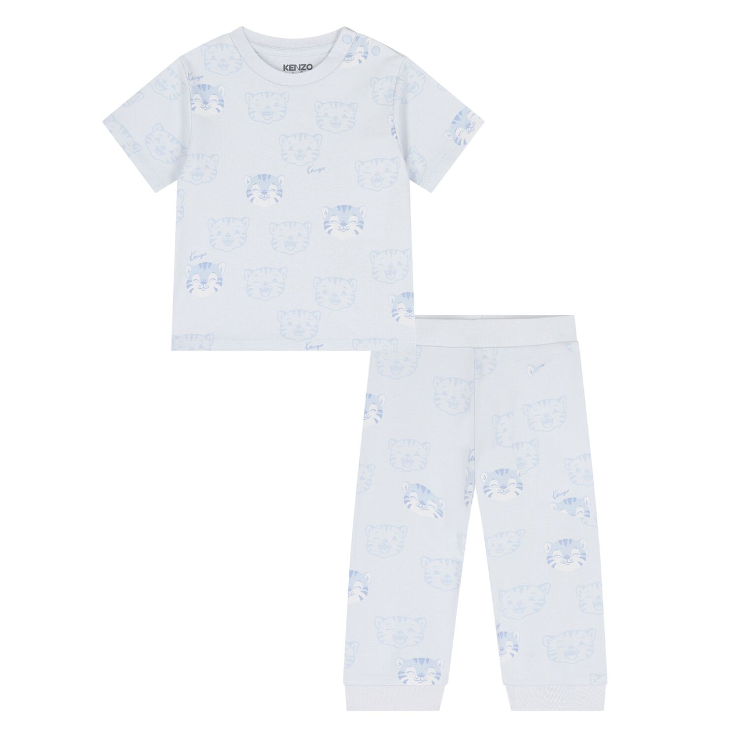 Younger Boys Blue Tiger Logo Joggers Set, 1, hi-res