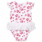 Baby Girls Pink Floral Bodysuit, 1, hi-res