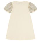 Girls Ivory & Gold Bag Dress, 1, hi-res