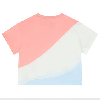 Girls Pink, White & Blue Logo T-Shirt