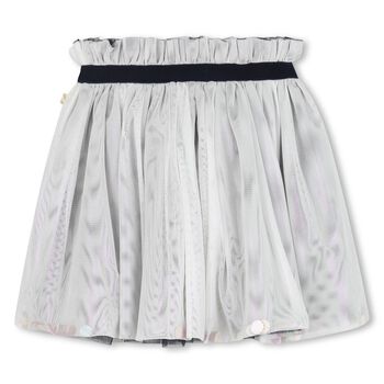 Girls White Tulle Skirt