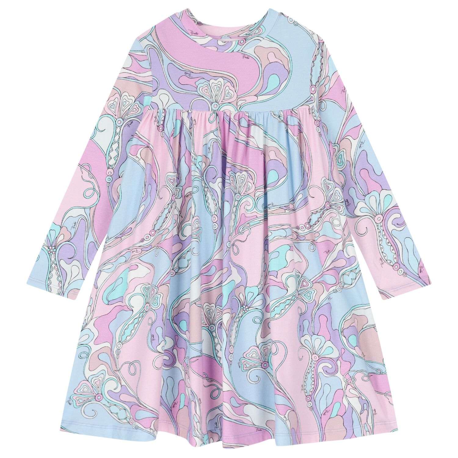 Girls Pink & Blue Orchidee Dress, 1, hi-res