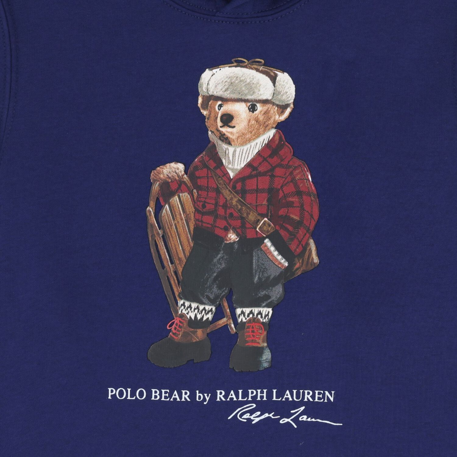 Boys Blue Polo Bear Logo Hooded Top, 1, hi-res image number null