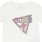 Girls White Embellished Logo T-Shirt, 1, hi-res