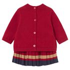Baby Girls Red, Beige & Navy Blue Reindeer Skirt Set, 1, hi-res