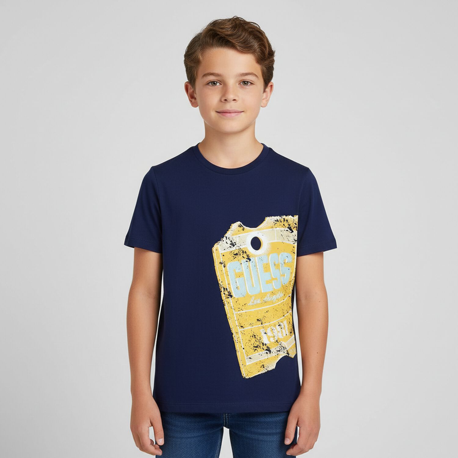 Boys Navy Logo T-Shirt, 3, hi-res image number null