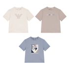 Younger Boys Blue, Ivory & Beige T-Shirts ( 3-Pack ), 1, hi-res