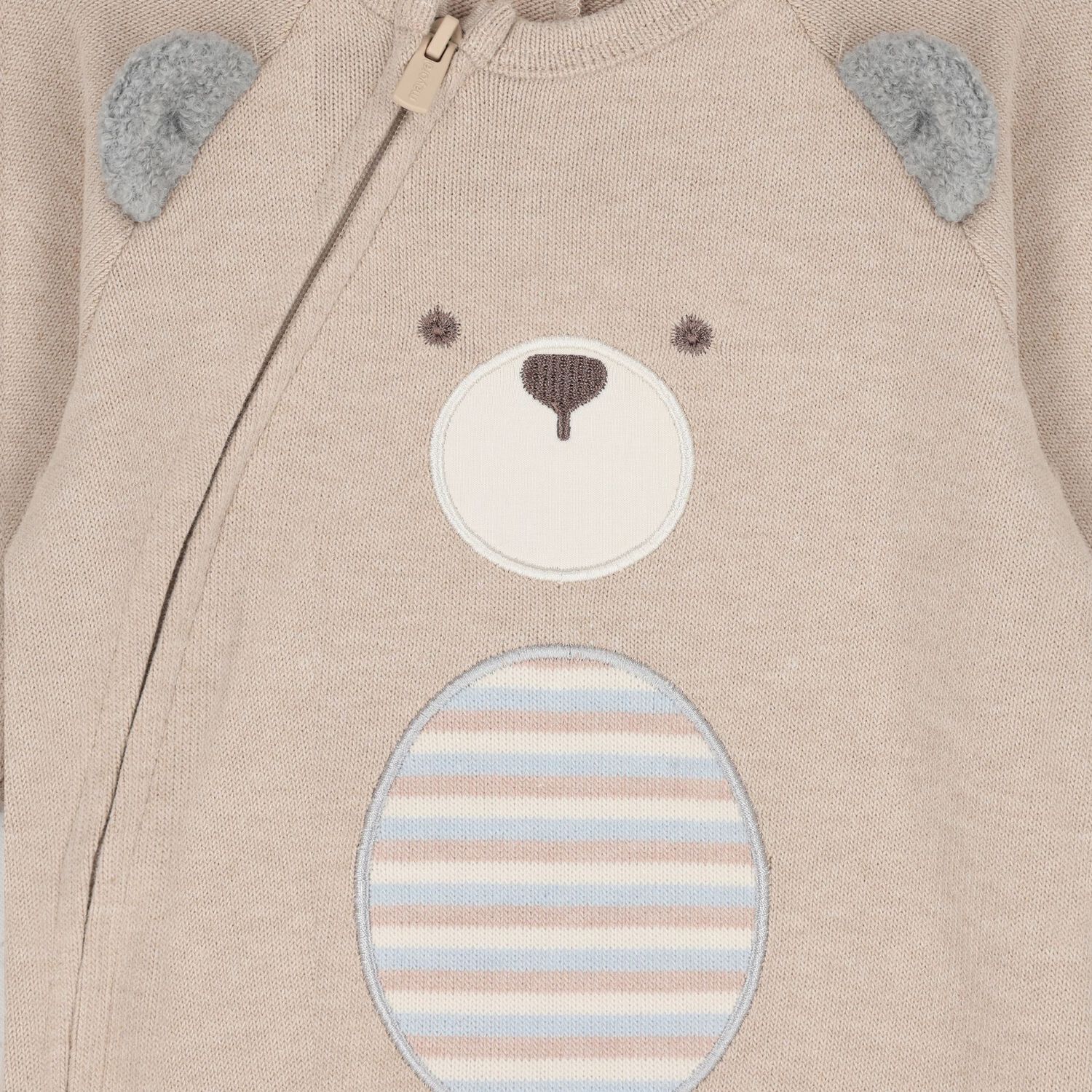 Baby Boys Beige Teddy Bear Romper Gift Set, 1, hi-res