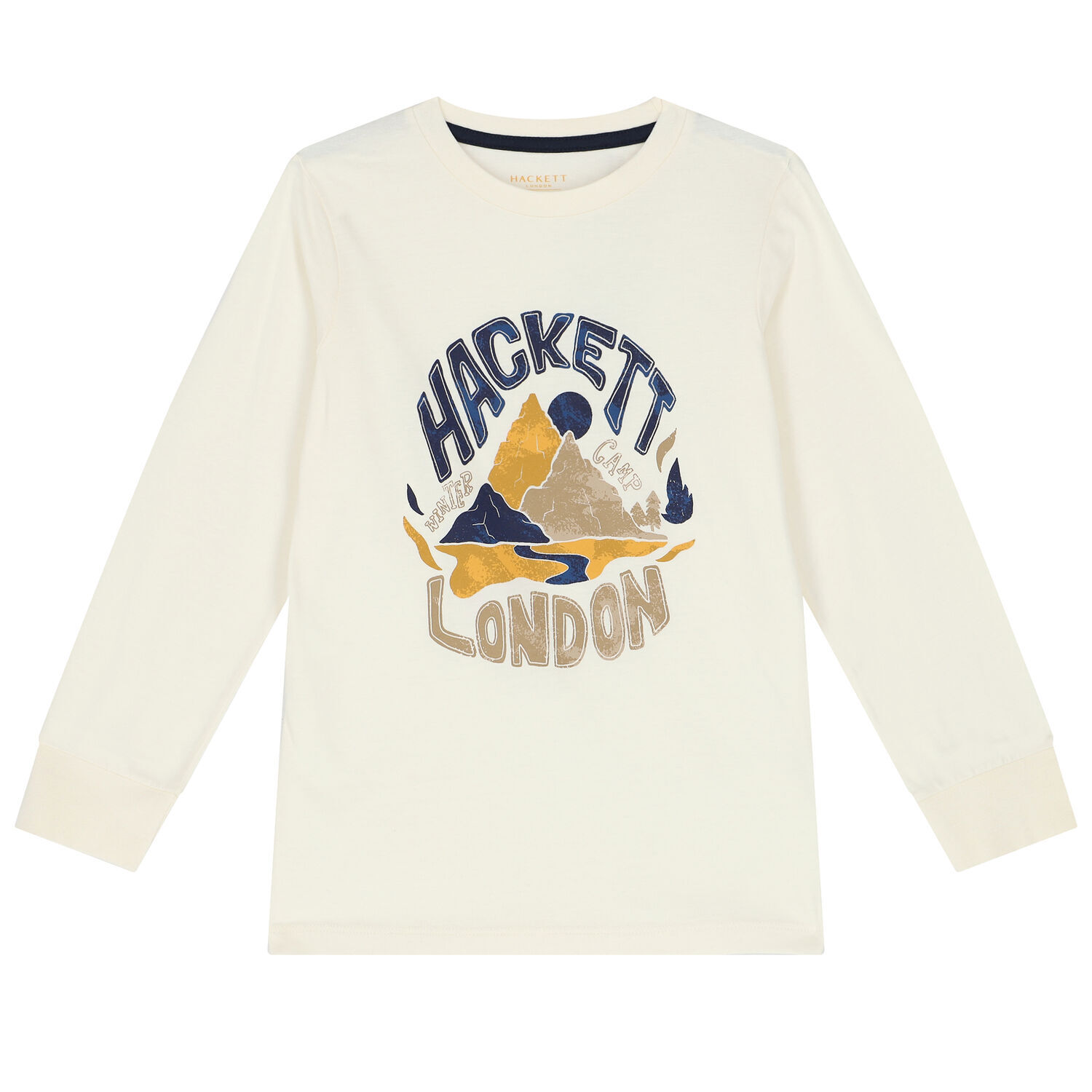 Boys Ivory Logo Long Sleeve Top, 1, hi-res image number null