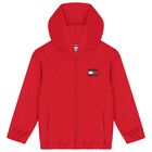 Boys Red Logo Zip Up Top, 1, hi-res