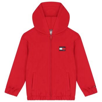 Boys Red Logo Zip Up Top