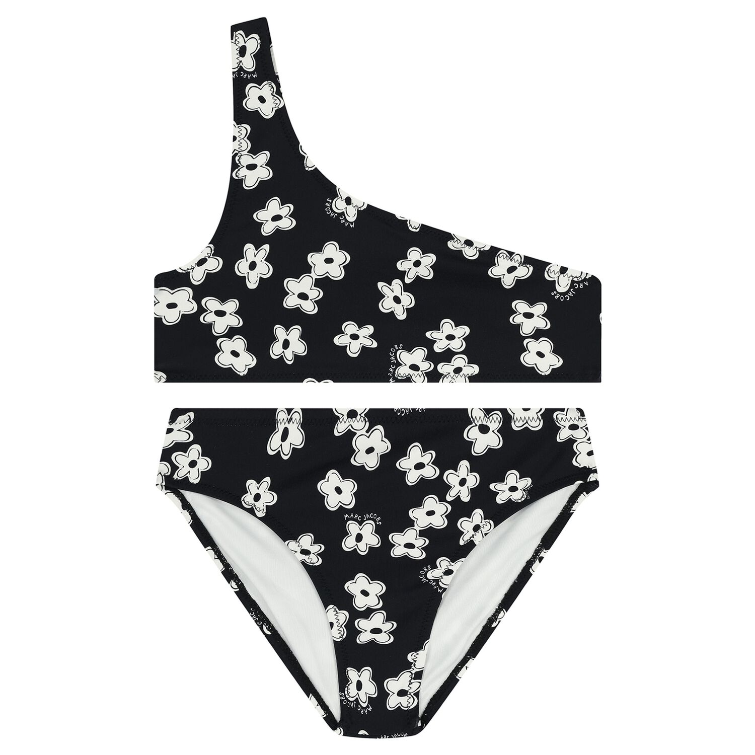 Girls Black Flower Bikini, 1, hi-res