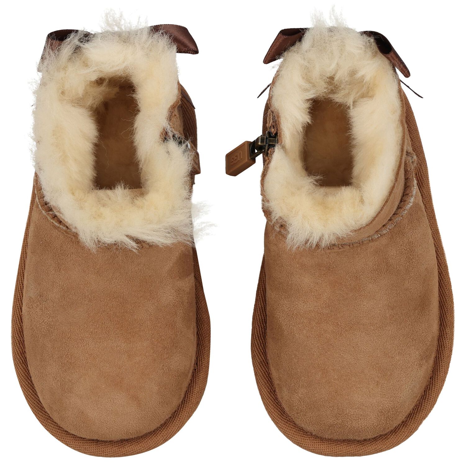 Younger Girls Beige Ultra Mini Bailey Bow Boots, 2, hi-res