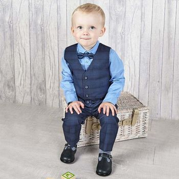 Baby Boys Navy Leather Shoes