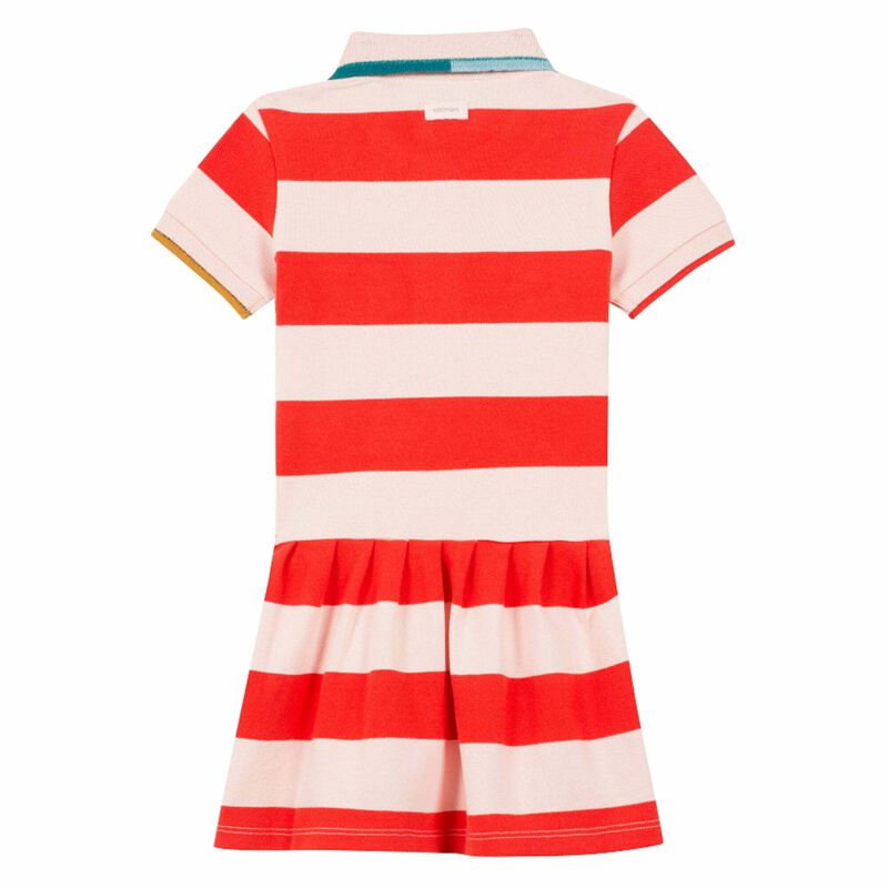 Girls Red & Pink Polo Shirt Dress, 1, hi-res image number null