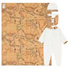 Ivory & Beige Geo Map Babygrow Gift Set, 1, hi-res