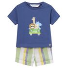 Baby Boys Blue Shorts Set, 2, hi-res