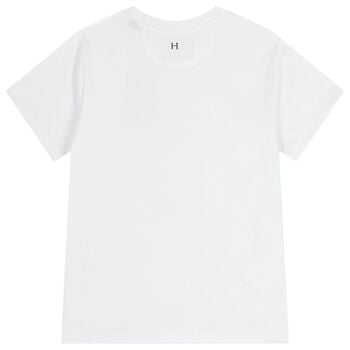 تشيرت بشعار كلب باللون الابيض للاولاد