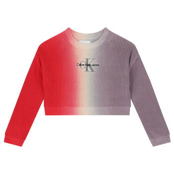 Girls Multi-Colour Logo Knitted Sweater