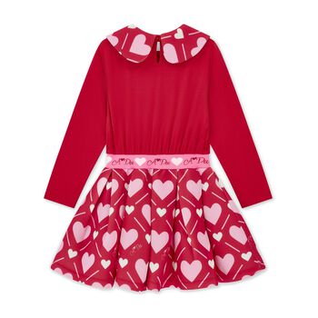 Girls Red Logo Heart Dress