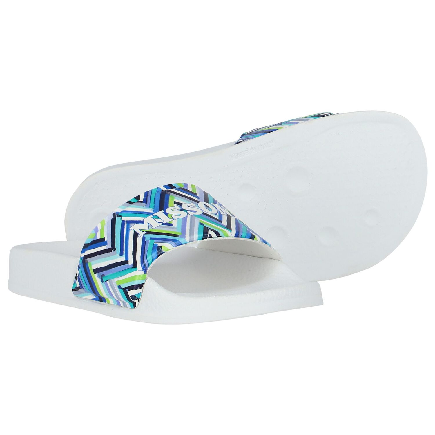 Blue & White Zigzag Striped Sliders, 1, hi-res image number null