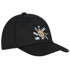 Black Teddy Bear Logo Cap, 2, hi-res