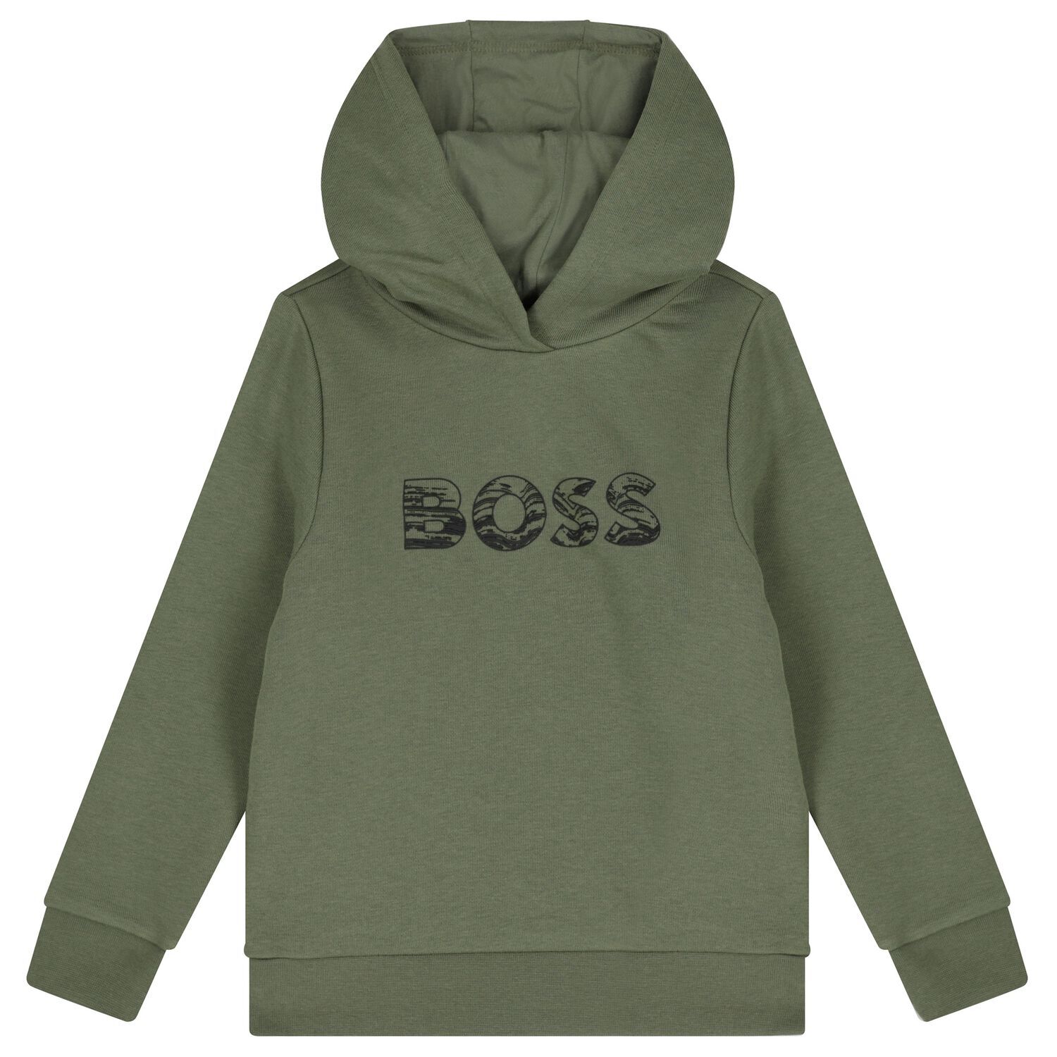 Boys Green Logo Hooded Top, 2, hi-res