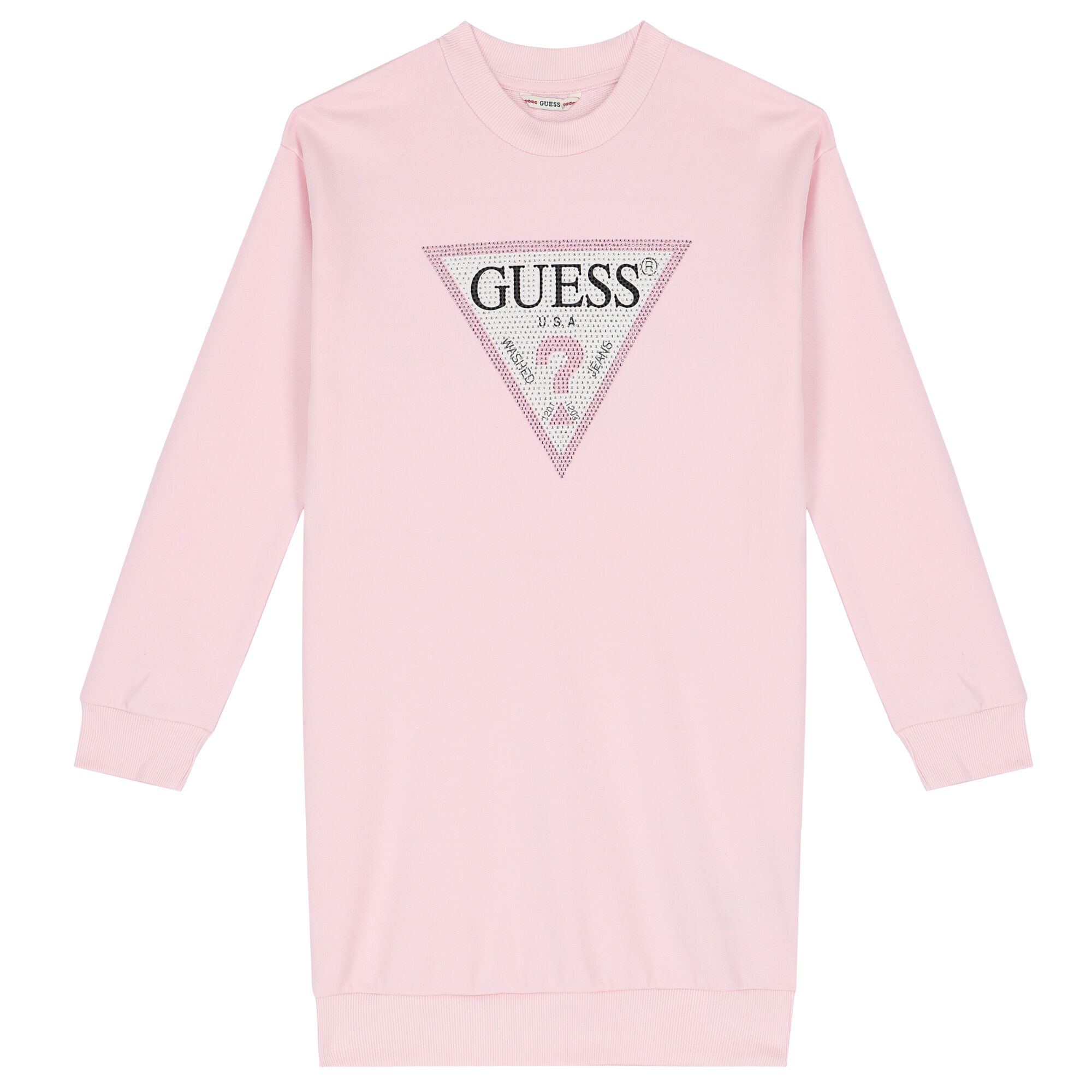 Guess Girls Pink Logo Sweatshirt Dress Junior Couture USA