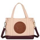 Girls Beige Horse Medal Handbag ( 20cm ), 1, hi-res