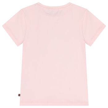 Girls Pink Butterflies Logo T-Shirt