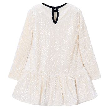 Girls Ivory Embellished Dress