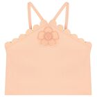 Girls Orange Flower Crepe Shorts Set, 1, hi-res