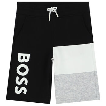 Boys Black Logo Shorts