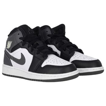 Black, White & Grey Air Jordan 1 Mid Trainers