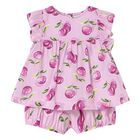 Baby Girls Pink Cotton Shorts Set, 1, hi-res