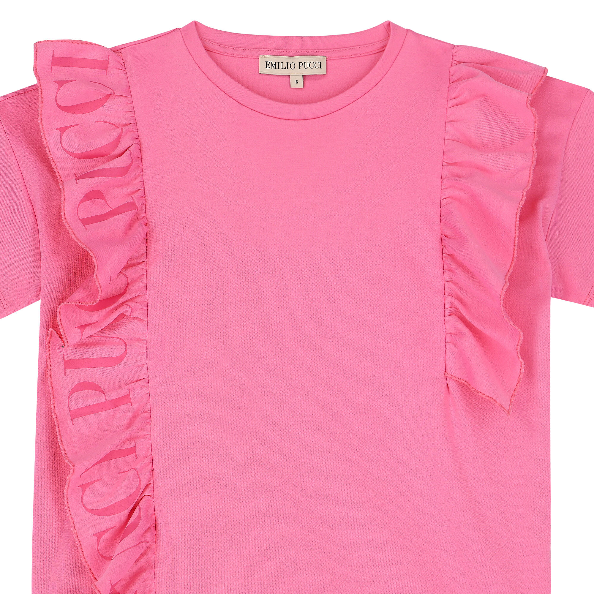 Pucci Girls Pink Logo T-Shirt | Junior Couture