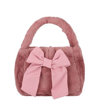 Girls Pink Faux Fur Handbag