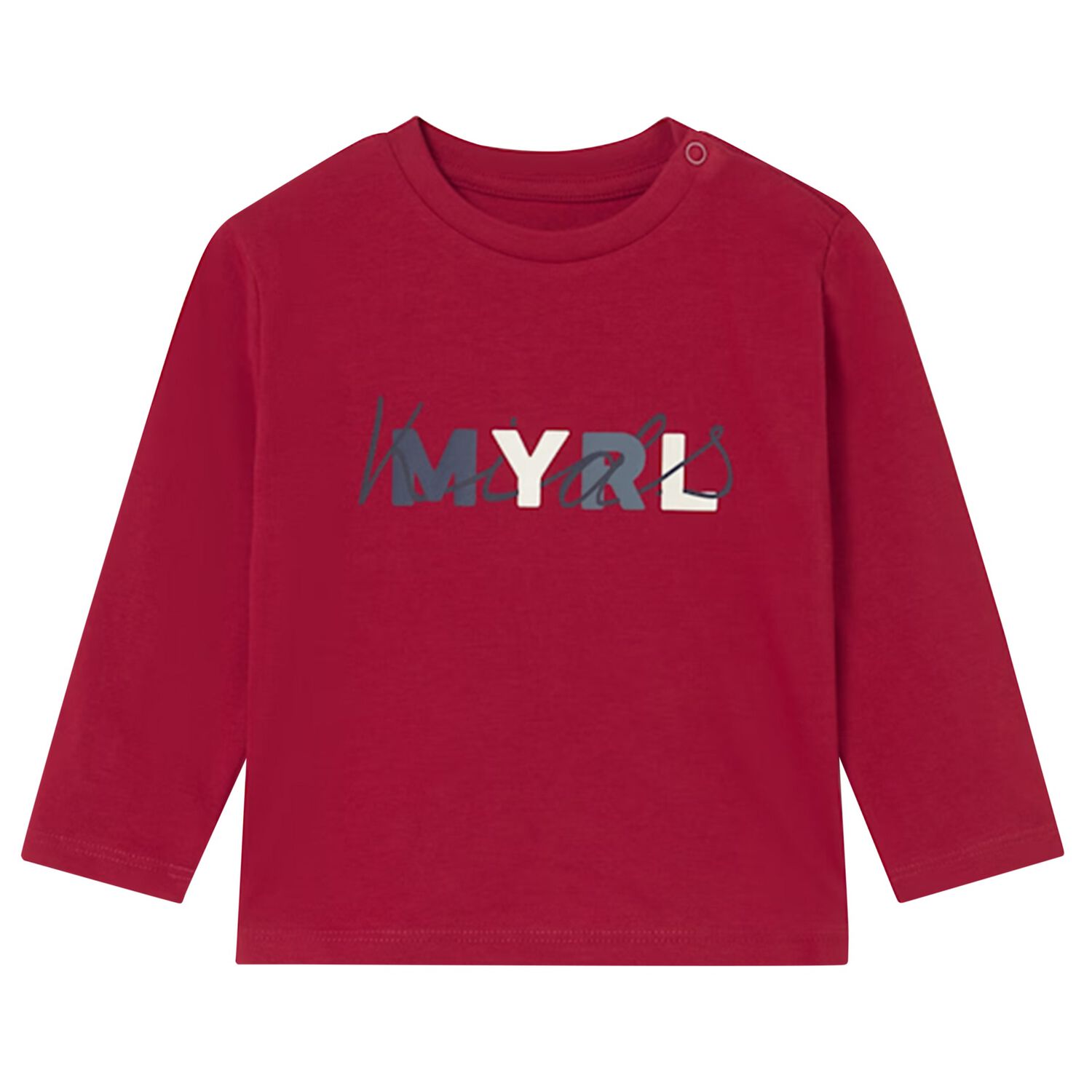 توب اولاد باكمام طويله باللون الاحمر , 1, hi-res