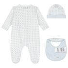 Baby Boys Blue Logo Babygrow Set, 3, hi-res