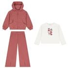 Girls White & Pink Printed Tracksuit ( 3 Piece ), 2, hi-res