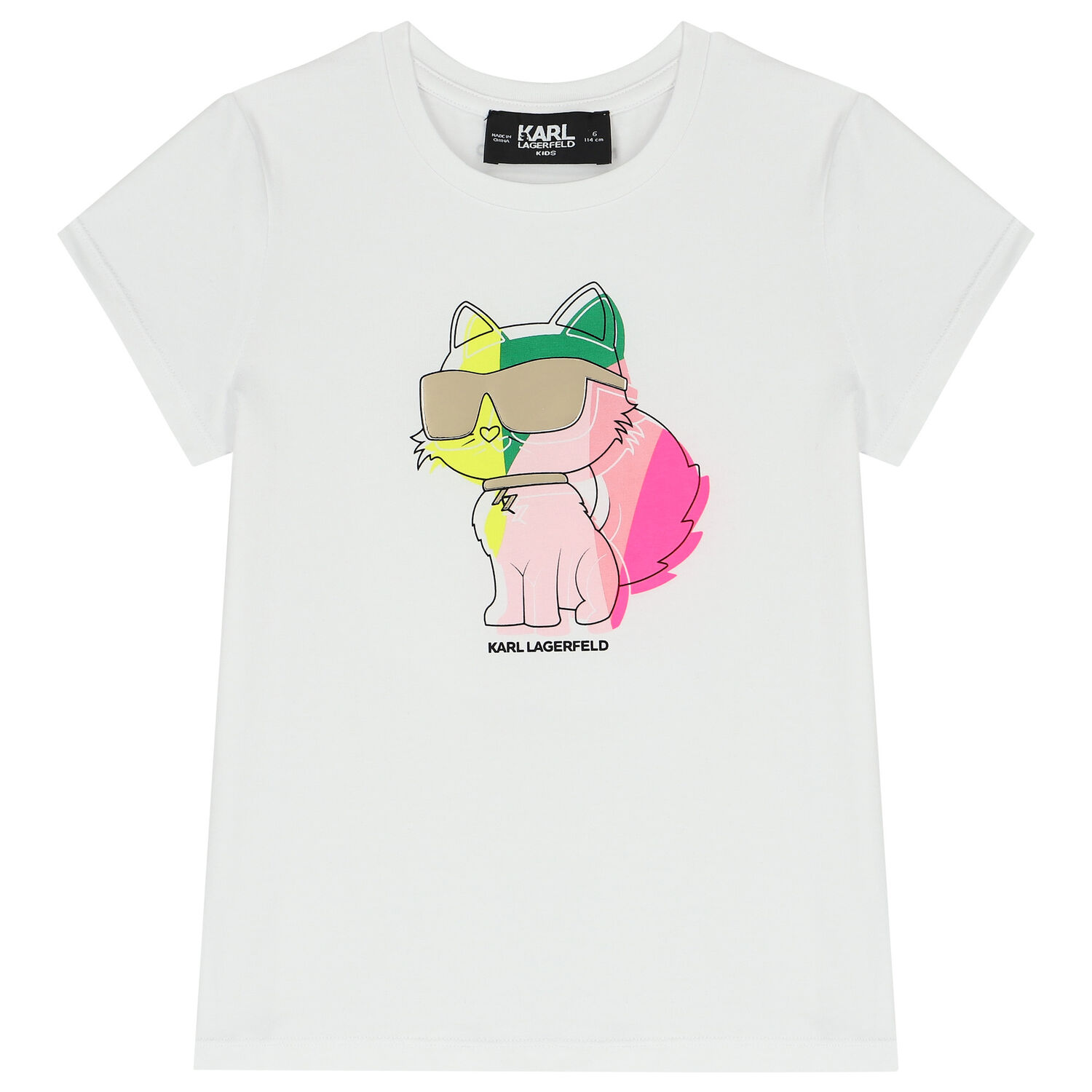 Girls White Choupette T-Shirt, 1, hi-res