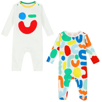 Multi-Coloured Abstract Print Babygrows ( 2-Pack )