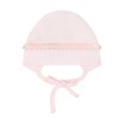 Baby Girls Pink Embroidered Hat, 1, hi-res