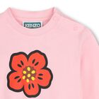 Younger Girls Pink Boke Flower Long Sleeve Top , 1, hi-res