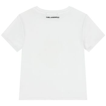 تيشيرت باللون الأبيض قابل للعكس مزين بالترتر للبنات