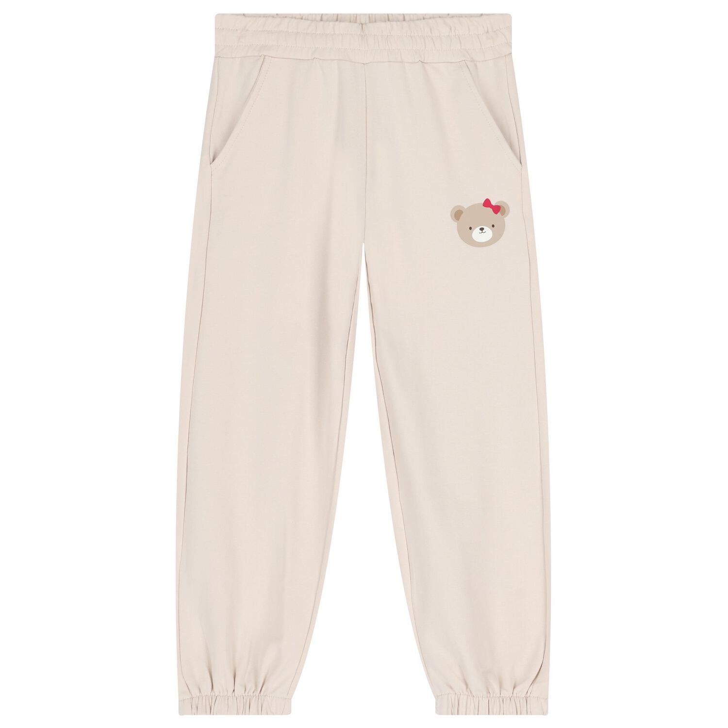 Girls Beige Teddy Bear Tracksuit, 1, hi-res